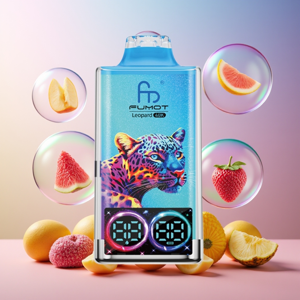 Fumot Leopard 40K Puffs Einweg-Vape Pfirsich Mango Ananas – 700mAh, Dual Mesh, Typ-C-Ladung, Schweiz Großhandel