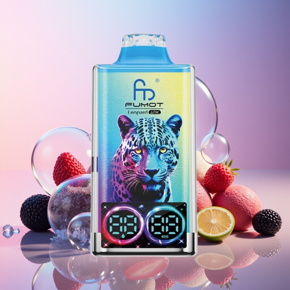 Fumot Leopard 40K Puffs Einweg-Vape Schwarz Drachen Eis – 700mAh, Dual Mesh, Typ-C, Schweiz Großhandel