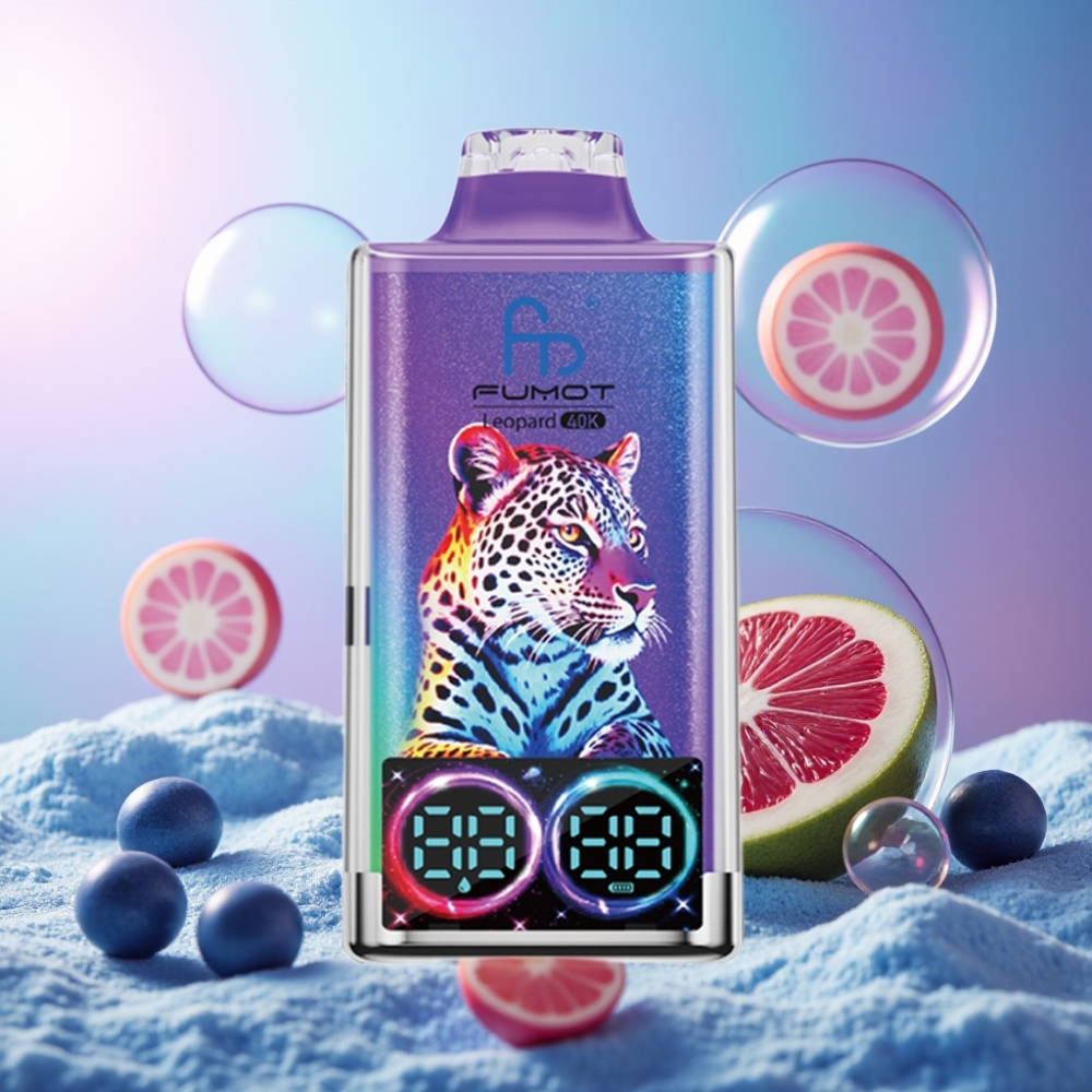 Fumot Leopard 40K Puffs Wegwerf-Vape Herr Blau – 700mAh, Typ-C, Digitale Ölanzeige – Schweiz Großhandel