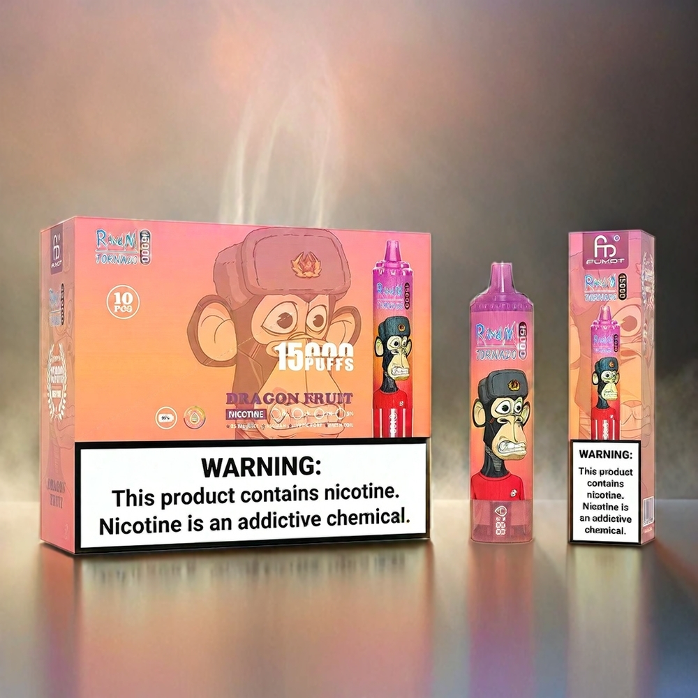 Fumot RandM Tornado 15000 Puffs Dragonfruit (Drachenfrucht) 25ml 850mAh Mesh Coil Schweiz großhandel
