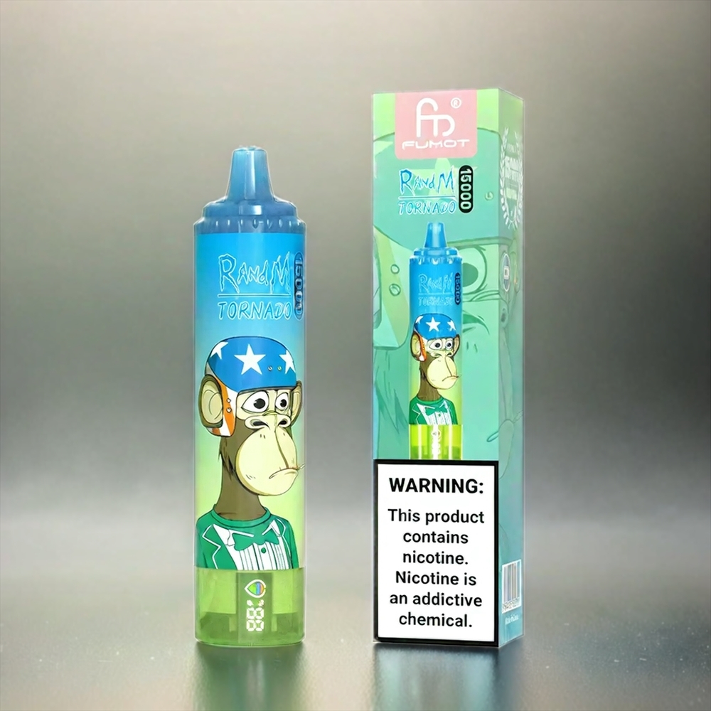 Fumot RandM Tornado 15000 Puffs Gummibär Schweiz Großhandel mit 25ml Liquidkapazität und 850mAh Akku