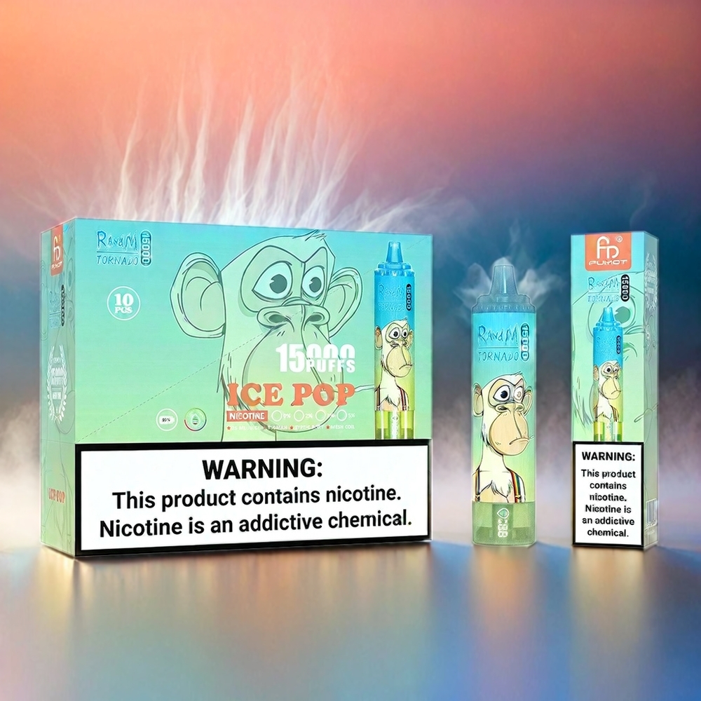 Fumot RandM Tornado 15000 Puffs Ice Pop Schweiz Großhandel mit 25ml Liquidkapazität und 850mAh Akku