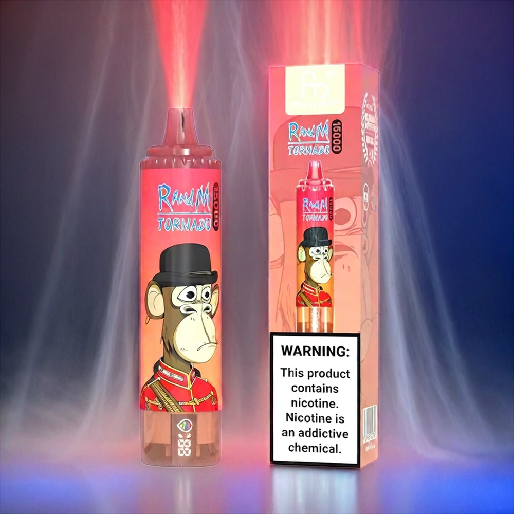 Fumot RandM Tornado 15000 Puffs LCD 25ml 850mAh Mesh Coil Schweiz Großhandel Red Energy Ice