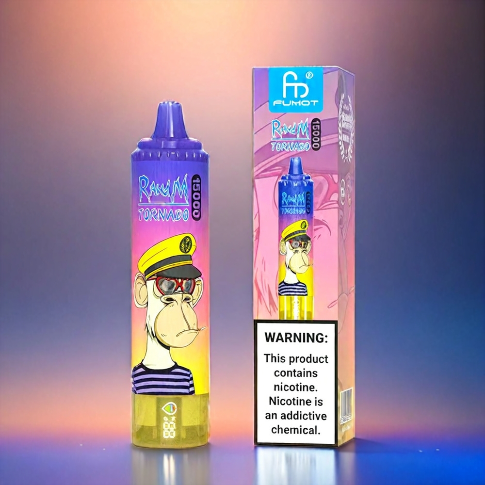 Fumot RandM Tornado 15000 Puffs Peach Blueberry Candy 25ml 850mAh Mesh Coil Schweiz Großhandel