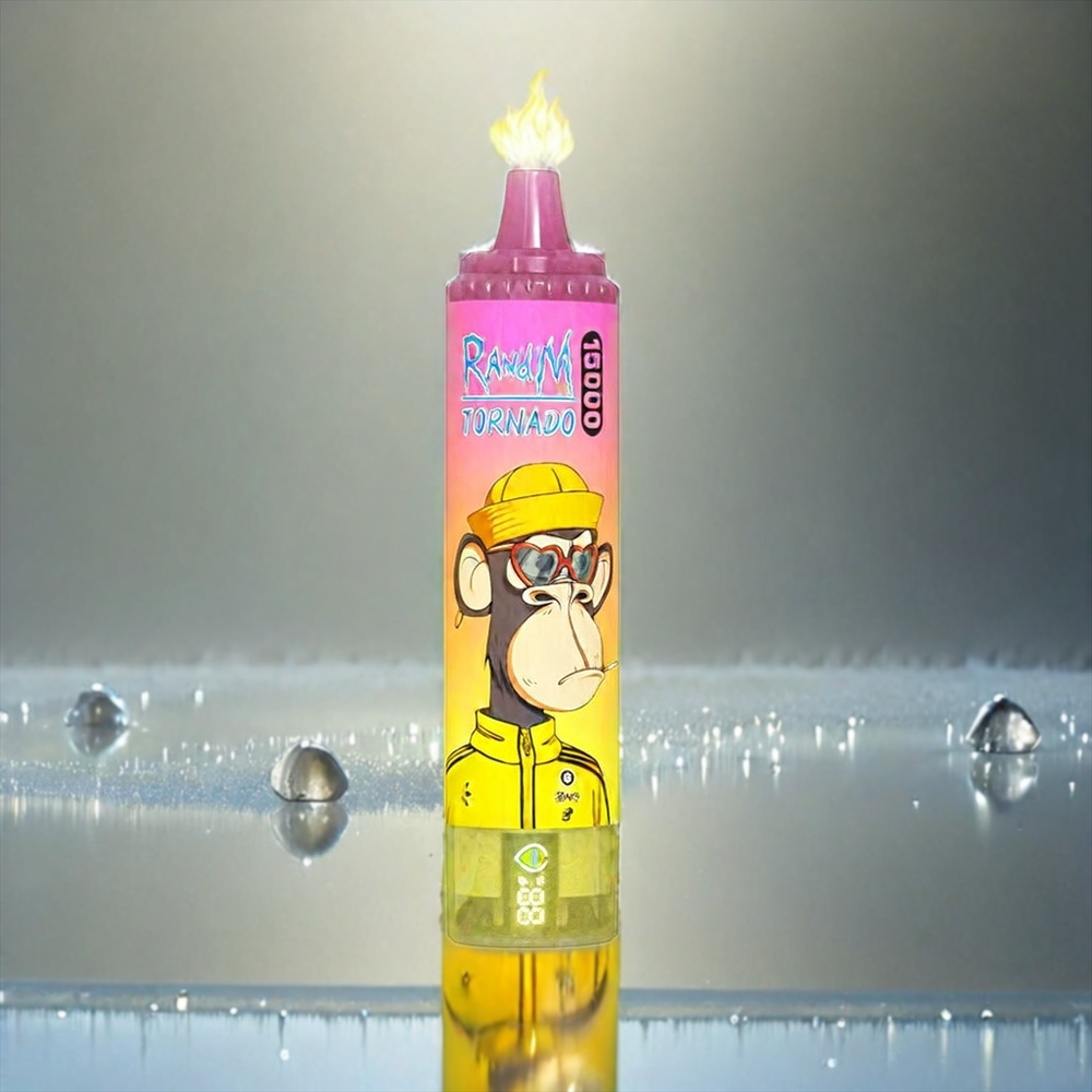 Fumot RandM Tornado 15000 Puffs Vape Bananen-Eis 25ml 850mAh Mesh Coil USB-C LCD Schweiz Großhandel