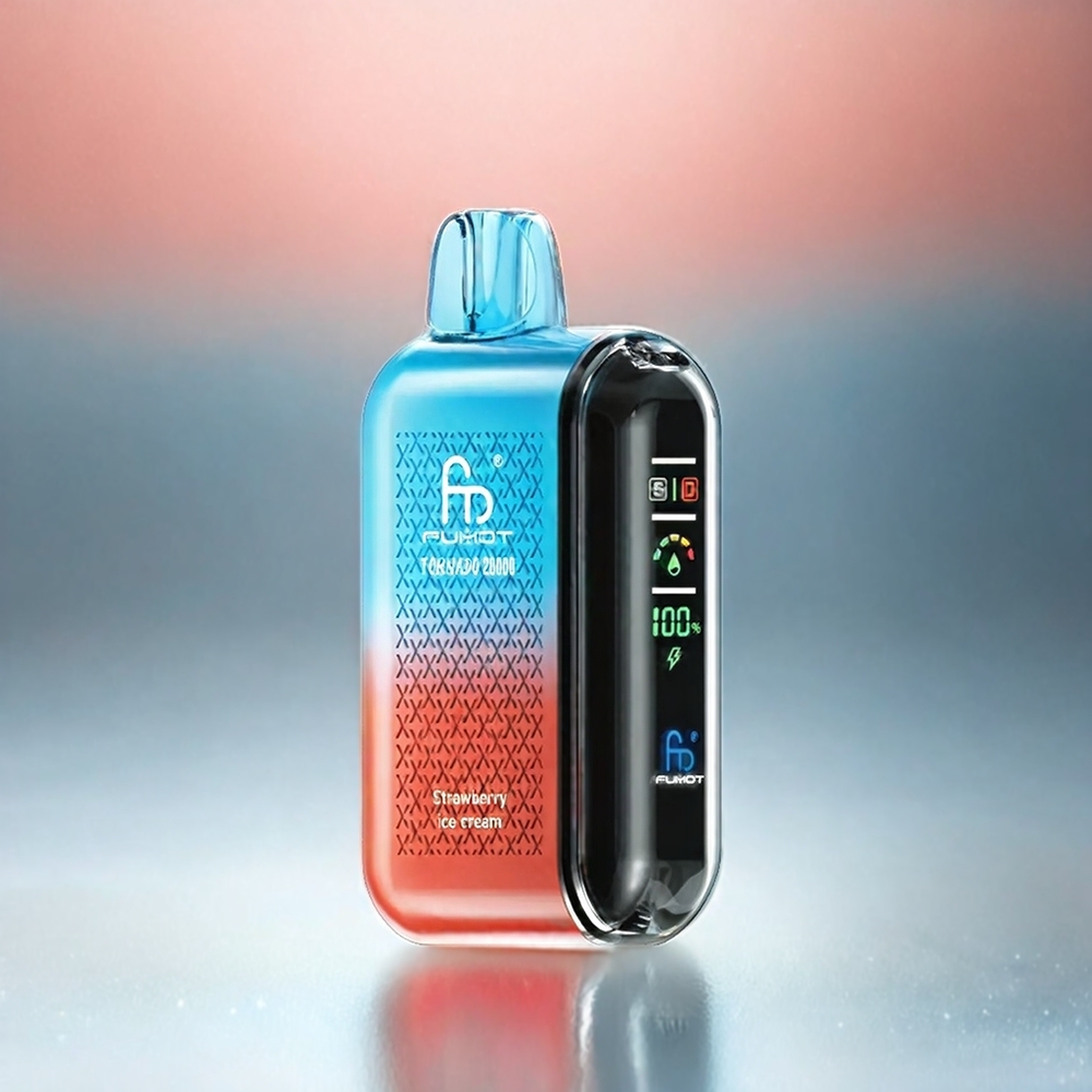 Fumot Tornado 20000 Puffs 20ml E-Liquid 850mAh Doppel-Mesh-Coil Schweiz Großhandel Erdbeer-Eiscreme