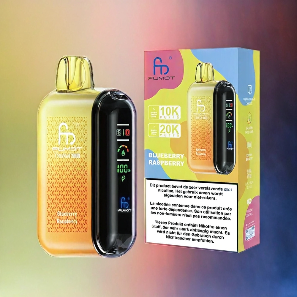 Fumot Tornado 20000 Puffs Dual Mesh Coil 20ml 850mAh Blueberry-Himbeer Schweiz Großhandel
