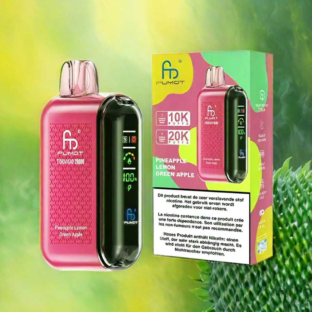 Fumot Tornado 20000 Puffs Dual Mesh Coil 20ml 850mAh Pineapple Zitrone Grünapfel Schweiz Großhandel