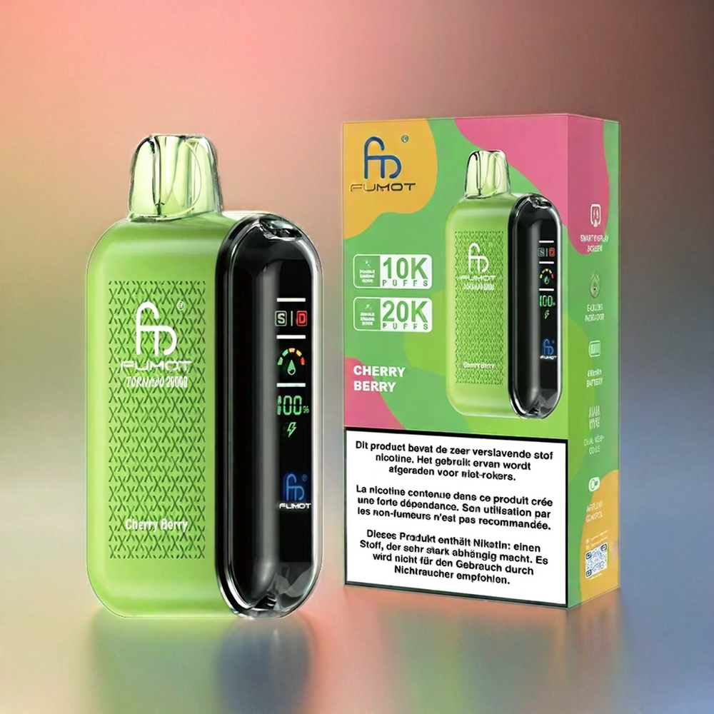 Fumot Tornado 20000 Puffs Dual Mesh Coil 20ml E-Liquid 850mAh Cherry Berry Schweiz Großhandel