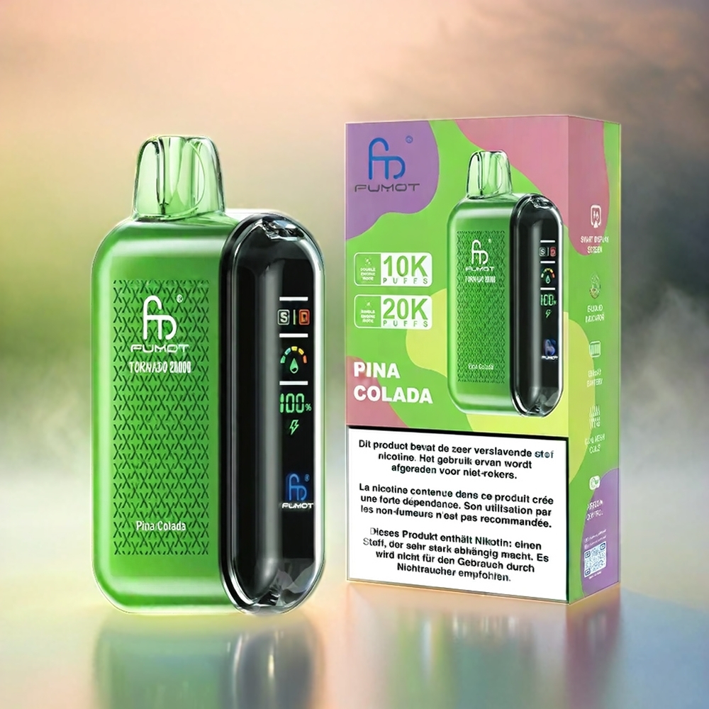 Fumot Tornado 20000 Puffs Dual Mesh Coil 20ml E-Liquid 850mAh Schweiz Großhandel Pina Colada