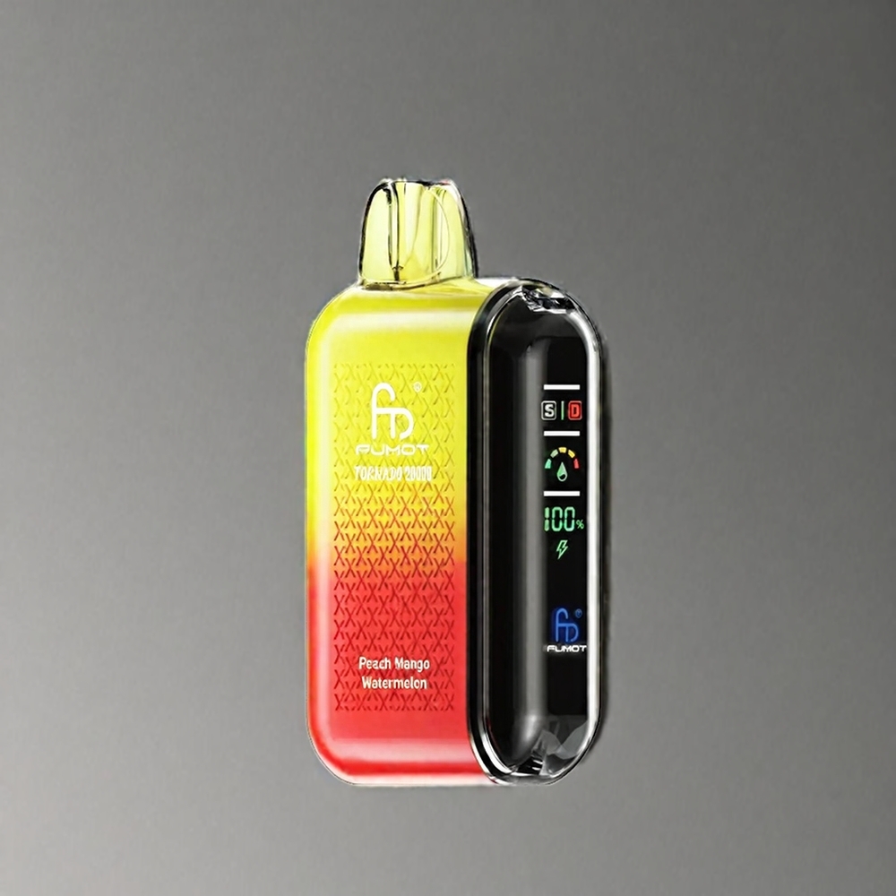 Fumot Tornado 20000 Puffs Dual Mesh Coil 20ml E-Liquid Peach Mango Wassermelone Schweiz Großhandel