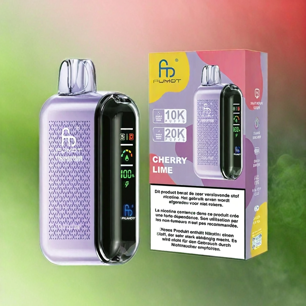 Fumot Tornado 20000 Puffs Schweiz Großhandel – 20ml E-Liquid, 850mAh, Dual Mesh Coil, Cherry Lime