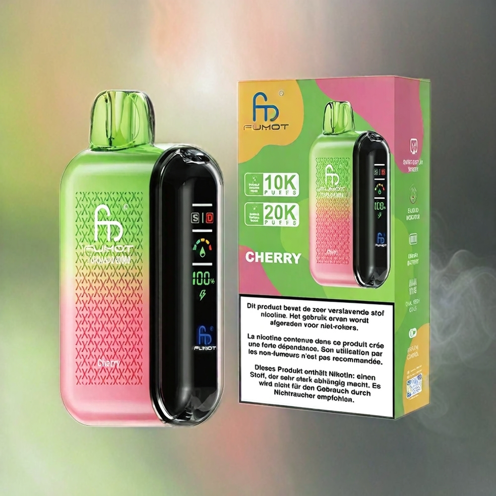 Fumot Tornado 20000 Puffs Schweiz Großhandel mit 20ml E-Liquid, 850mAh Akku, Dual Mesh Coil und Kirschgeschmack