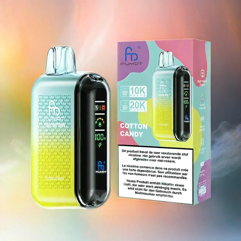 Fumot Tornado 20000 Puffs Schweiz Großhandel mit 20ml E-Liquid, 850mAh Akku und Dual Mesh Coil – Cotton Candy