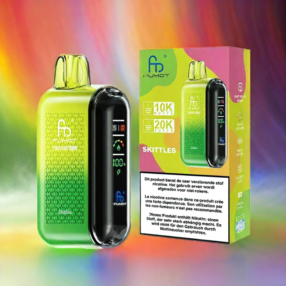 Fumot Tornado 20000 Puffs Vape Skittles Schwebebahn – 20000 Puffs, 20ml, 850mAh, Schweiz Großhandel