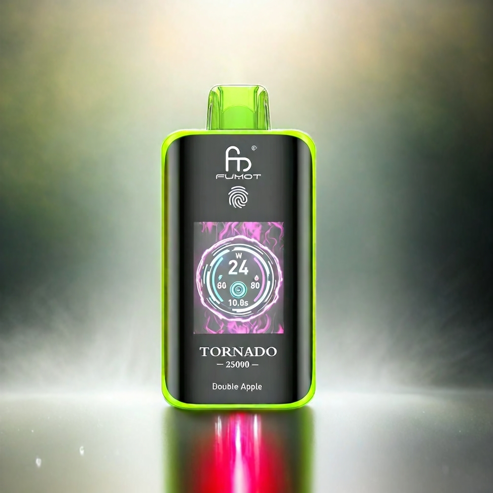 Fumot Tornado 25000 Puffs Doppelapfel HD Bildschirm 700mAh 20ml Schweiz großhandel