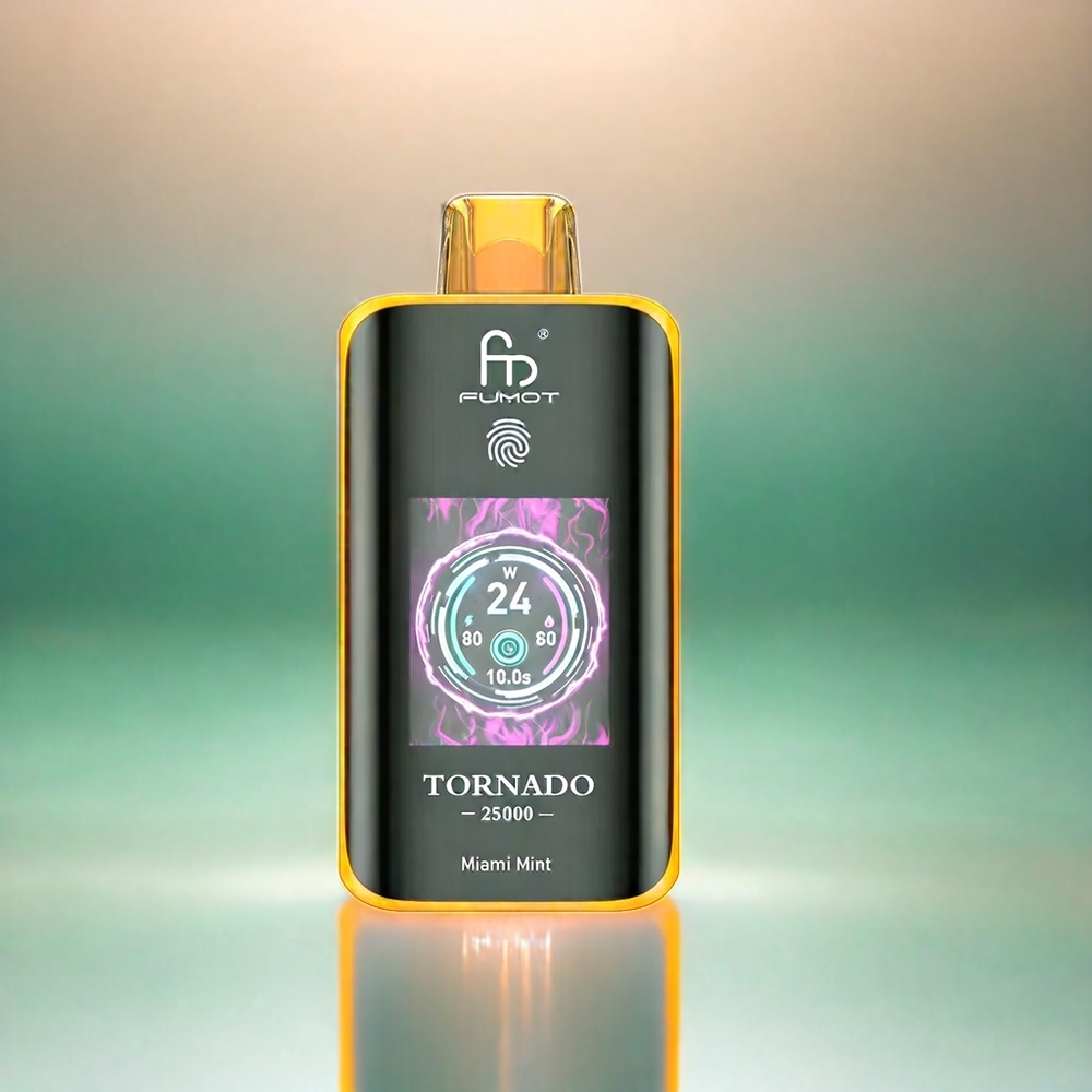 Fumot Tornado 25000 Puffs Miami Minze Schweiz Großhandel mit HD Screen, 700mAh Akku und 20ml Liquid