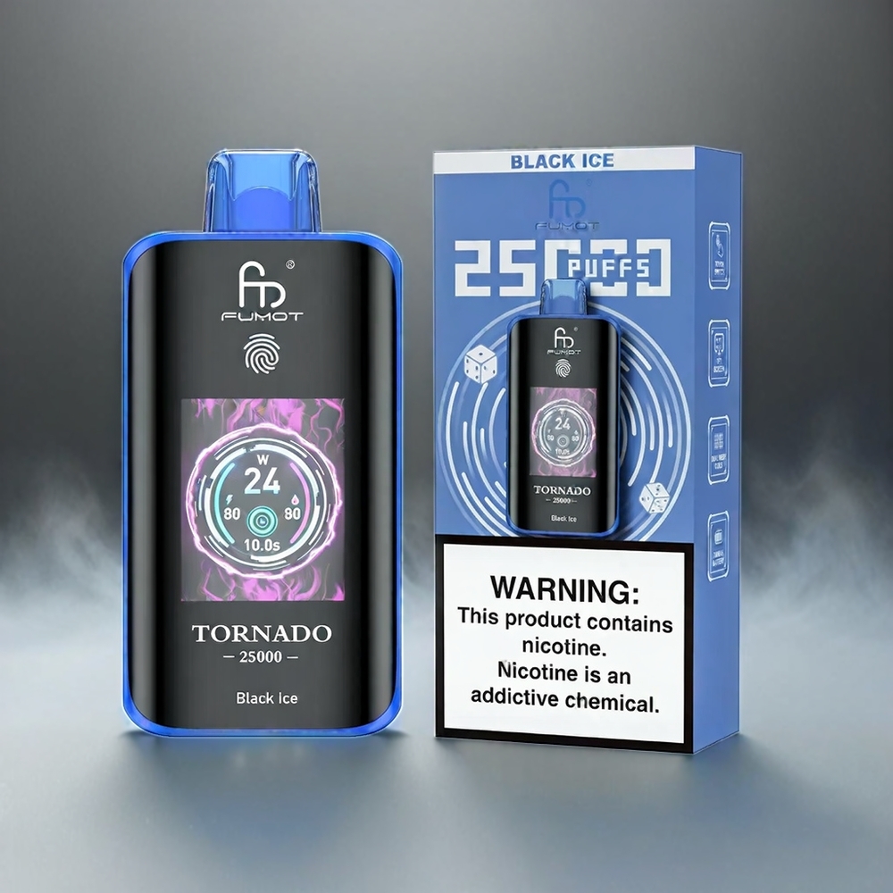 Fumot Tornado 25000 Puffs Schweiz Großhandel HD Screen 700mAh 20ml Black Ice