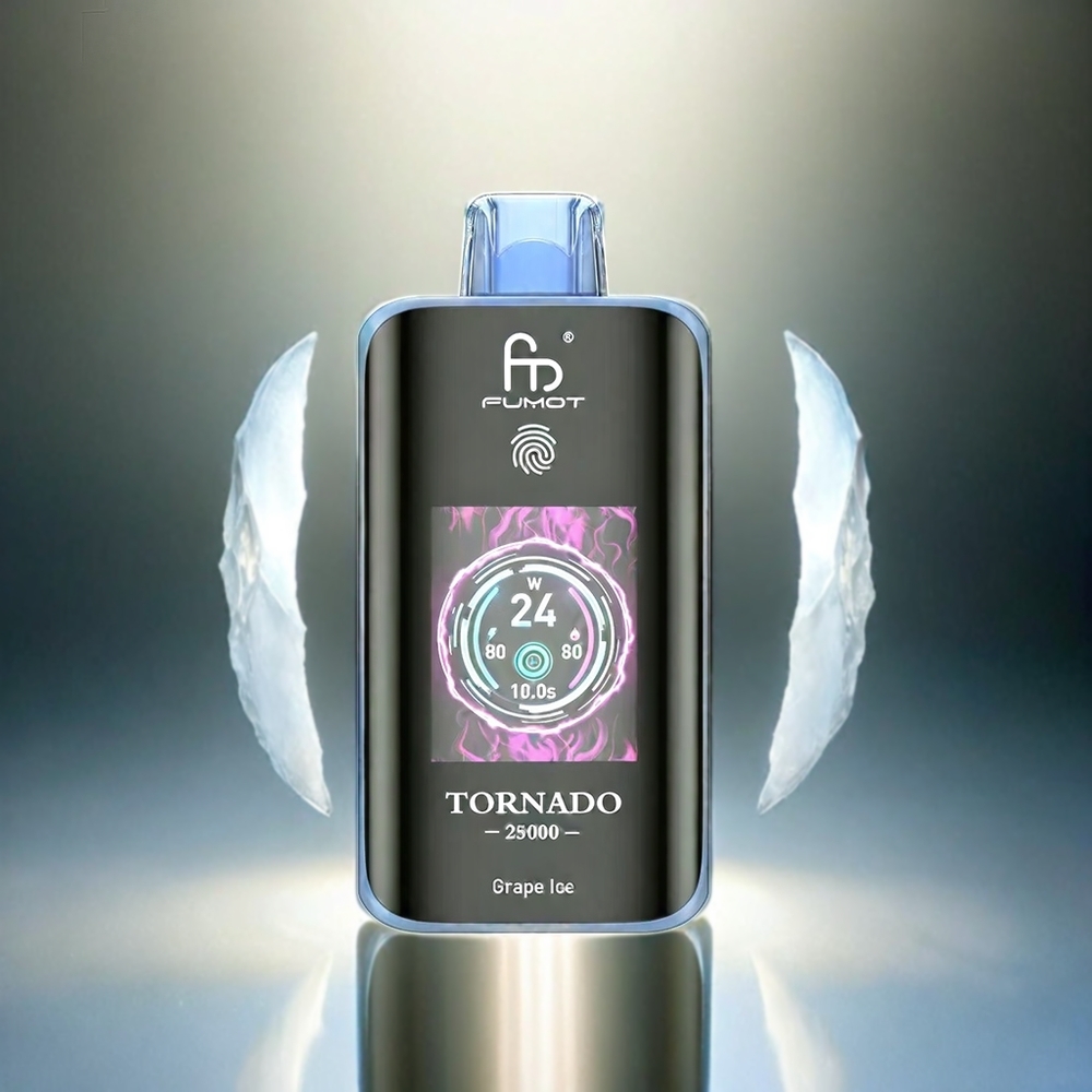 Fumot Tornado 25000 Puffs Vape Grape Ice 20ml 5% Nikotin HD Screen 700mAh Schweiz großhandel