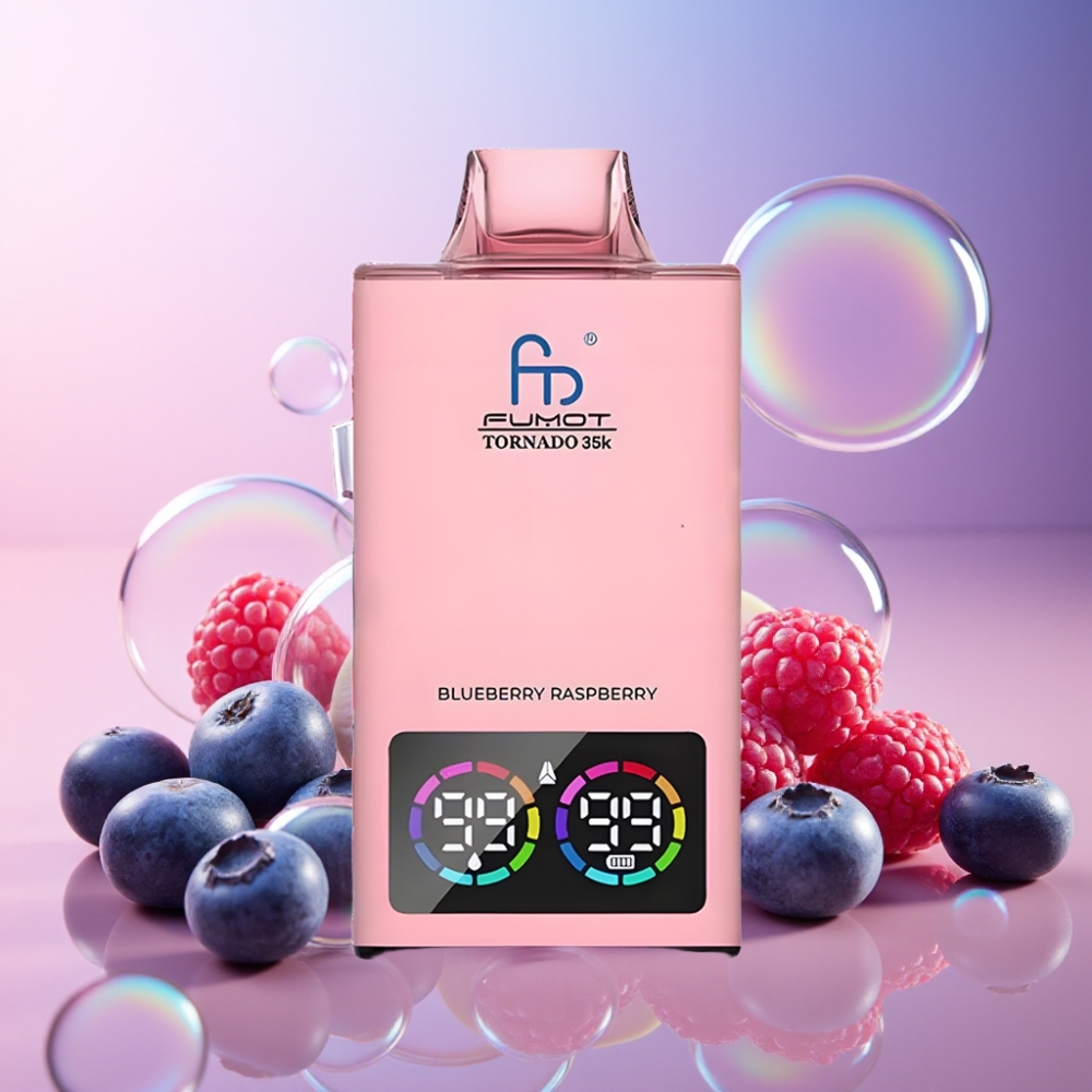 Fumot Tornado 35K Einweg-Vape Blaubeere Himbeere - Dual Mesh Coil, 15ml E-Liquid, USB-C - Schweiz Großhandel