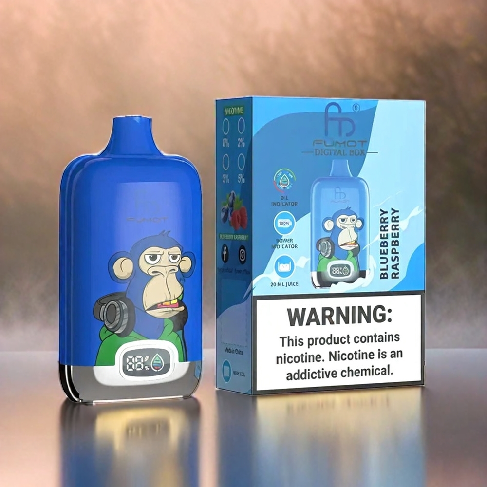 Fumot Tornado Digital Box 12000 Puffs Blueberry-Himbeere 20ml 550mAh Type-C Schweiz Großhandel