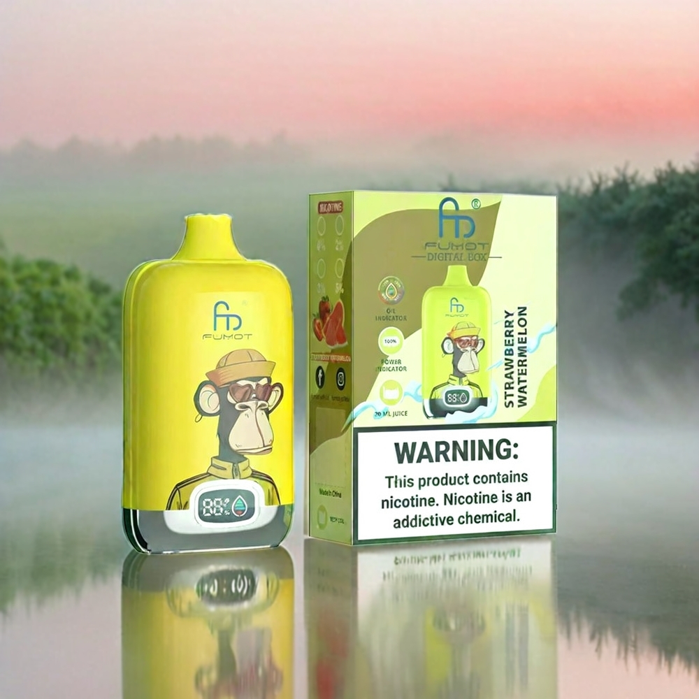 Fumot Tornado Digital Box 12000 Puffs Erdbeer Wassermelone 20ml 550mAh Mesh Coil Schweiz Großhandel