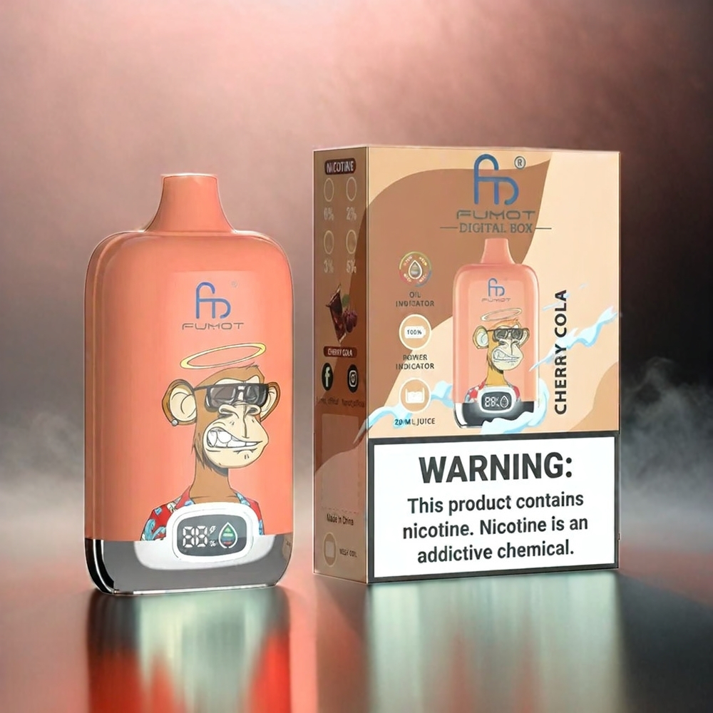 Fumot Tornado Digital Box 12000 Puffs Kirsch Cola Schweiz Großhandel mit 20ml E-Liquid und 12000 Puffs