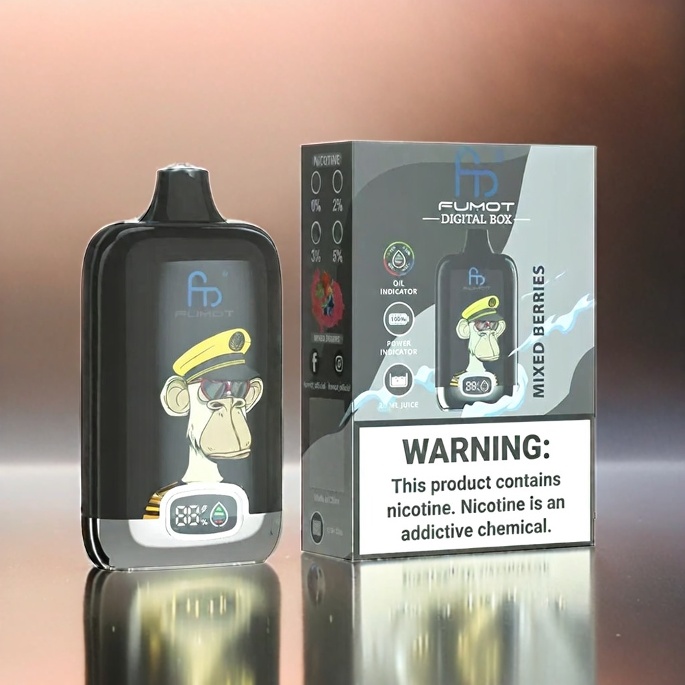 Fumot Tornado Digital Box 12000 Puffs Mischbeeren Vape Schweiz Großhandel mit 20ml E-Liquid & 550mAh Akku