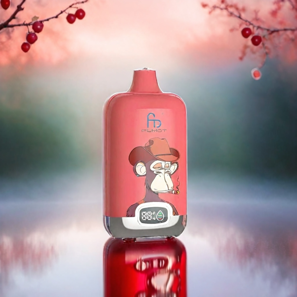 Fumot Tornado Digital Box 12000 Puffs Schweiz Großhandel mit 20ml E-Liquid, 550mAh Akku, Typ-C-Ladung und Apfel-Beeren-Geschmack