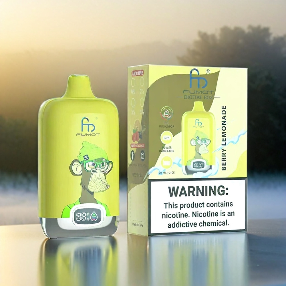 Fumot Tornado Digital Box 12000 Puffs Vape Beerenlimonade Schweiz Großhandel – 20ml E-Liquid, 550mAh, Typ-C