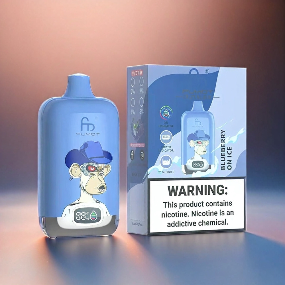 Fumot Tornado Digital Box 12000 Puffs Vape Blaubeere On Ice – 20ml E-Liquid, 550mAh, Typ-C, Schweiz großhandel