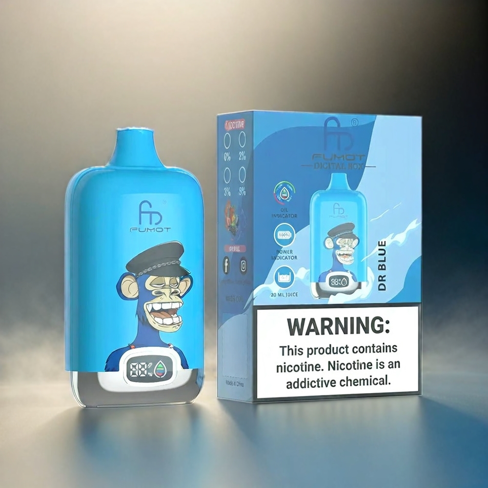 Fumot Tornado Digital Box 12000 Puffs Vape Dr. Blue Schweiz Großhandel mit 20ml E-Liquid und 550mAh Akku