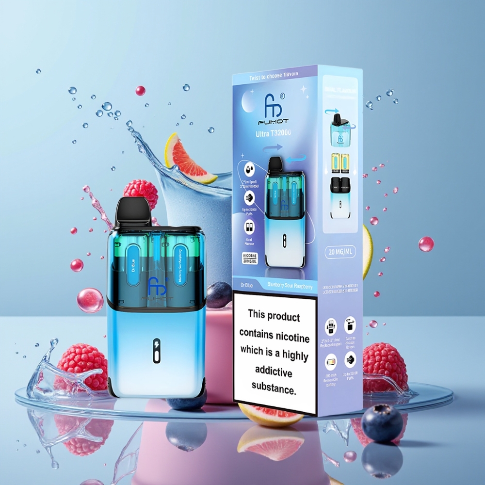 Fumot Ultra T32000 Einweg-Vape Dr Blau & Blaubeere-Sauer-Himbeere – 32000 Züge, 24ml, 20mg – Schweiz Großhandel