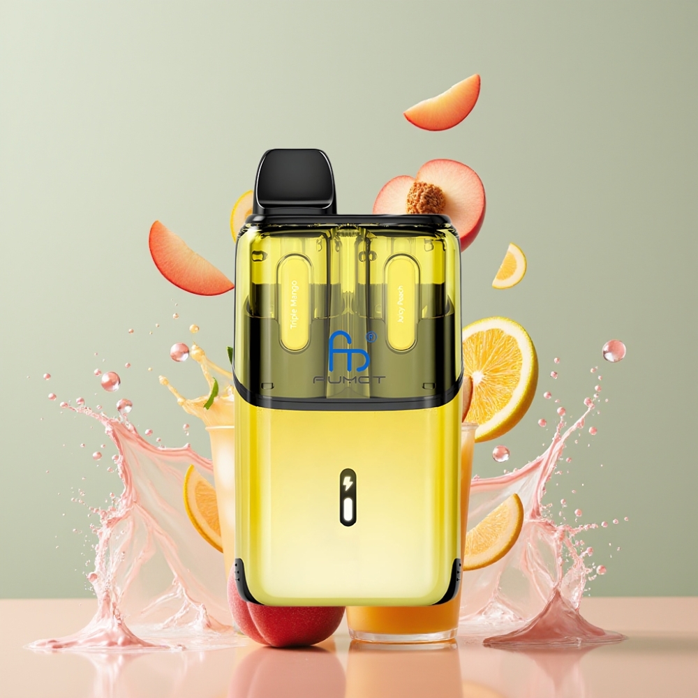Fumot Ultra T32000 Einweg-Vape Dreifach Mango & Saftiger Pfirsich – 32000 Züge, 800mAh, 24ml, Schweiz Großhandel