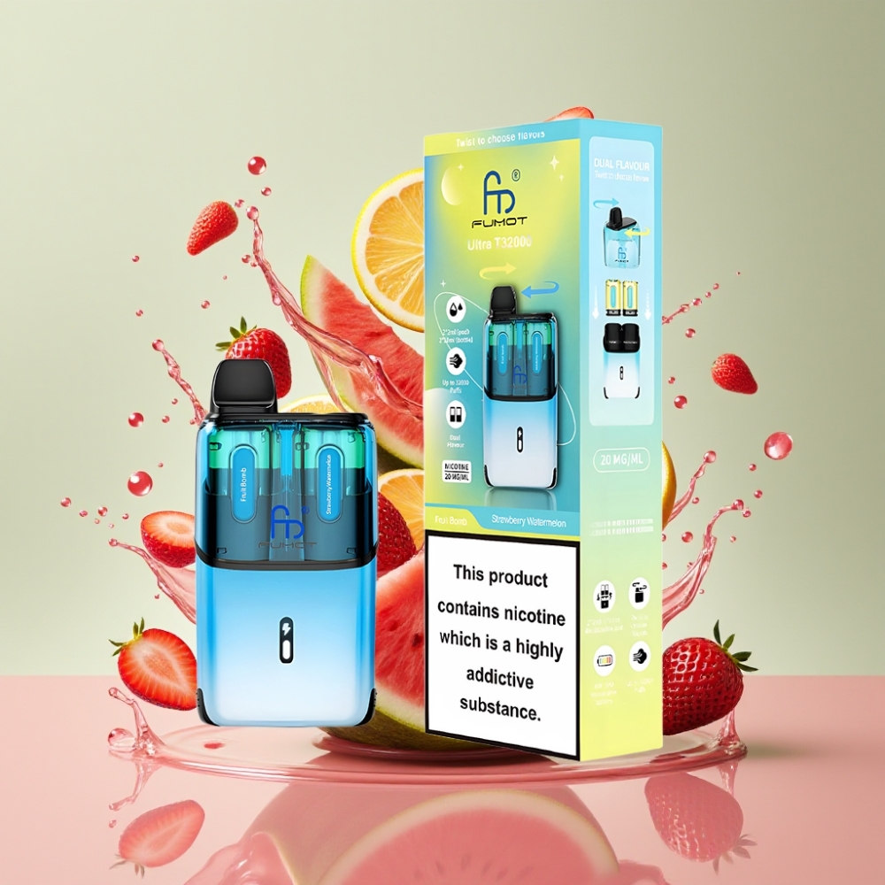 Fumot Ultra T32000 Einweg-Vape Frucht Bombe & Erdbeer-Wassermelone – 32000 Züge, 800mAh, Typ-C, Schweiz Großhandel
