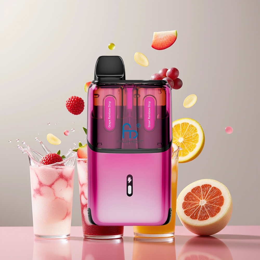 Fumot Ultra T32000 Einweg-Vape Grape Rainbow Drops & Straw Rainbow Drops (32000 Züge, 800mAh, Typ-C, Schweiz Großhandel)