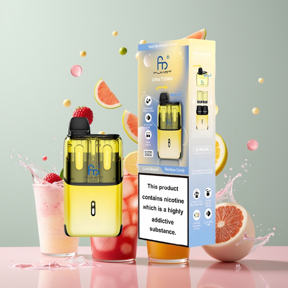 Fumot Ultra T32000 Einweg-Vape Luzider Traum & Regenbogenzucker - 32000 Züge, 24ml, 800mAh, Type-C, Schweiz Großhandel