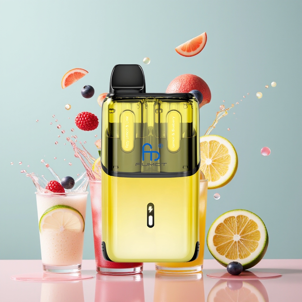 Fumot Ultra T32000 Einweg-Vape Sprudelnde Zitrone & Limette & Zitrone & Blaubeere – 32000 Züge, 800mAh, Typ-C, Schweiz Großhandel