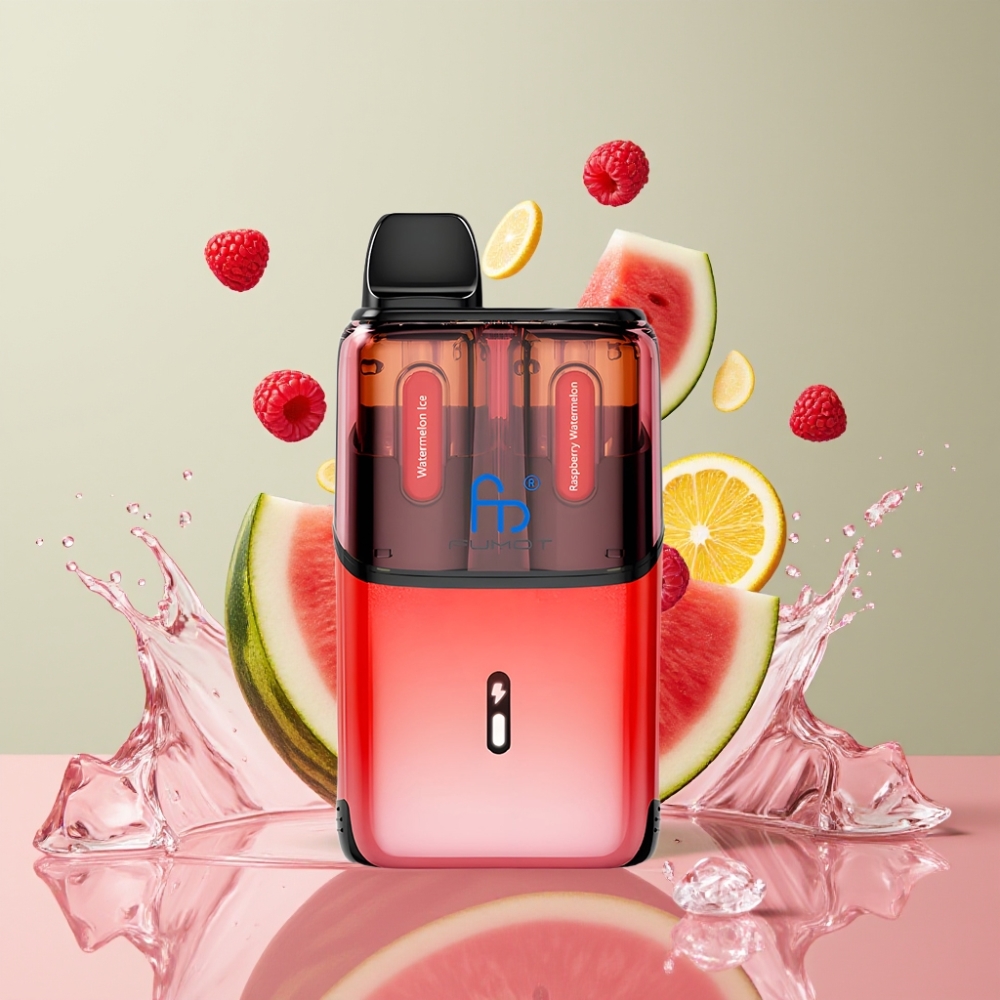 Fumot Ultra T32000 Einweg-Vape Wassermelone Eis & Himbeer Wassermelone - 32000 Züge, 800mAh, 24ml, Schweiz Großhandel