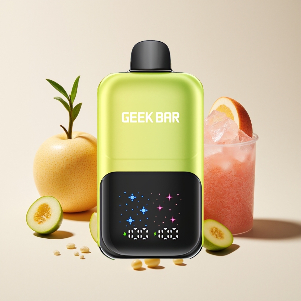 GEEKBAR 2GO 20ml 50000 Puffs Zwei Serie Einweg-Vape Pen mit interaktivem Großbildschirm, 3-stufig einstellbaren Aromen/Kühlung, Dual-Tank – Schweiz Großhandel Sour Apple Ice