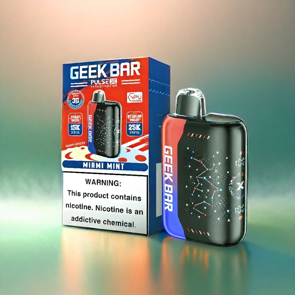 Geek Bar Pulse X 25000 Puffs Schweiz Großhandel – 25000 Puffs, 18mL, Dual Mesh Coil, Patriot Editon