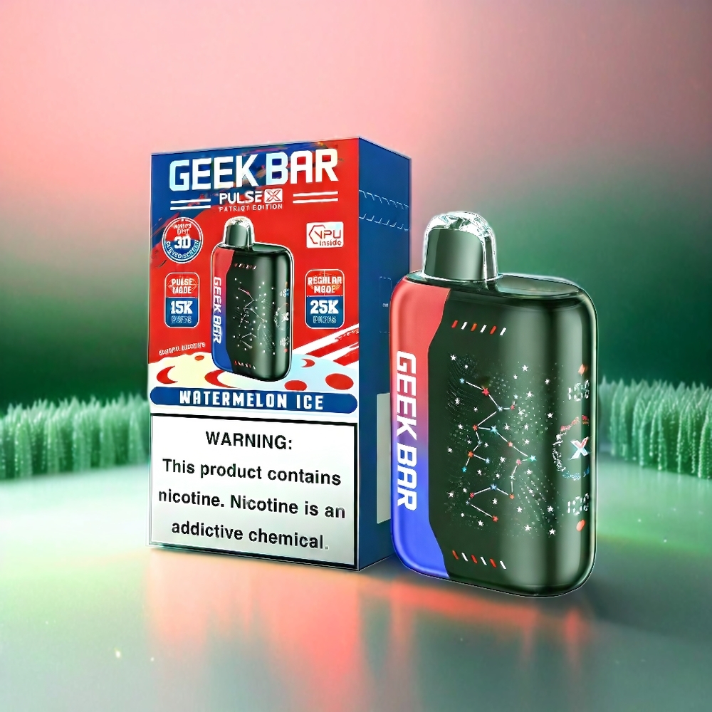 Geek Bar Pulse X 25000 Puffs Schweiz Großhandel – 25000 Puffs, 18mL, Dual Mesh Coil, Patriot Editon