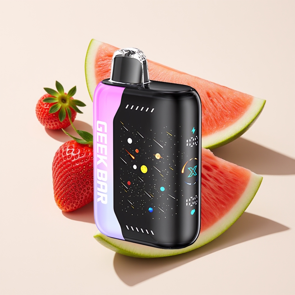 GEEKBAR Pulse X 42K Puffs Meteor Edition Erdbeer Wassermelone Schweiz großhandel mit 820mAh Akku, 3D gebogenem Display & Dual Mesh Coil