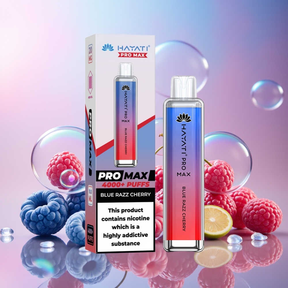 Hayati Pro Max 4000 Puffs Einweg-Vape Blau-Himbeer-Kirsche, 2ml Tank, 1400mAh, Schweiz Großhandel