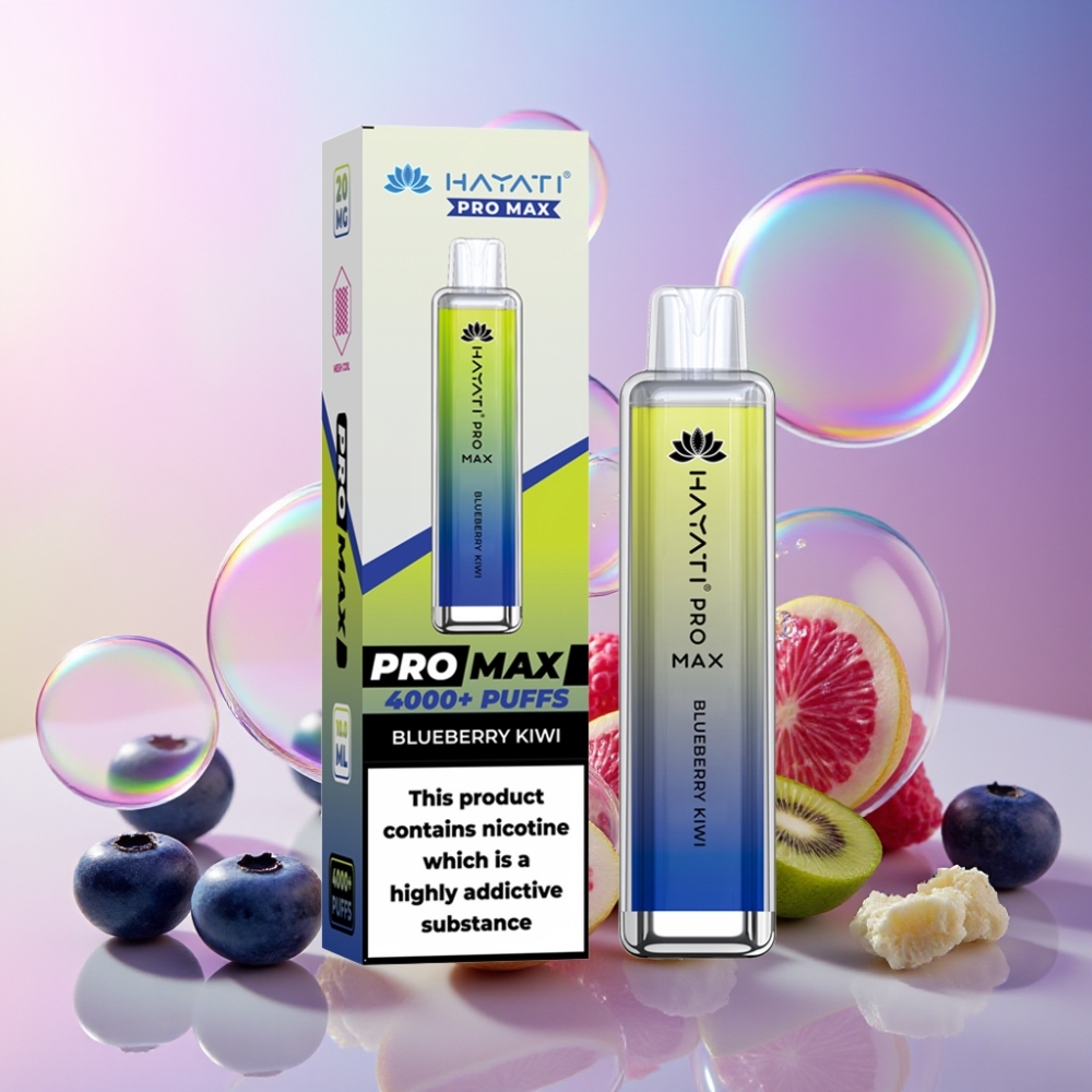 Hayati Pro Max 4000 Puffs Einweg-Vape Blaubeere-Kiwi, 1400mAh, 2ml/10ml, Schweiz Großhandel