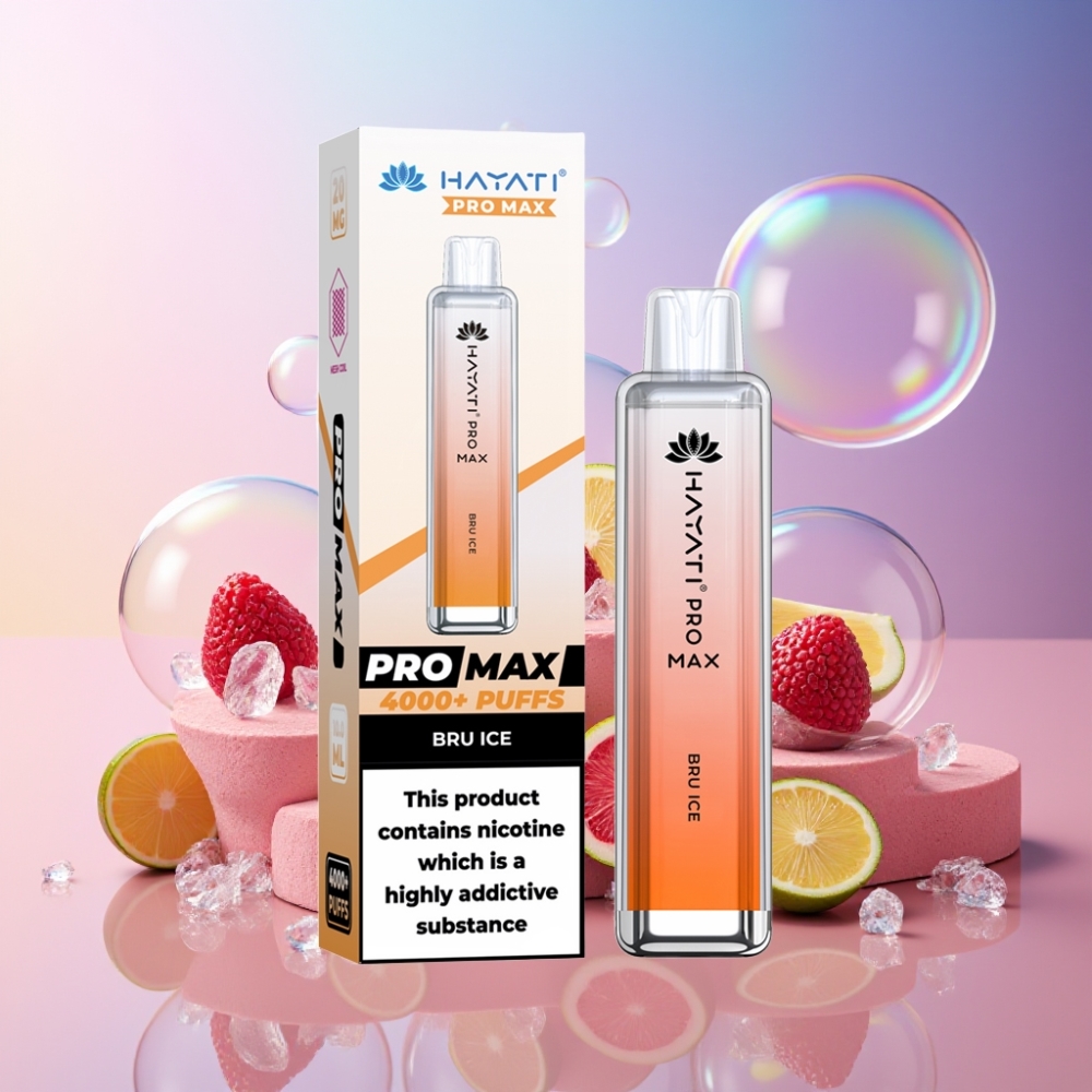 Hayati Pro Max 4000 Puffs Einweg-Vape Bru Eis – 1400mAh Akku, 2ml Tank, 5% Nikotin, Schweiz Großhandel