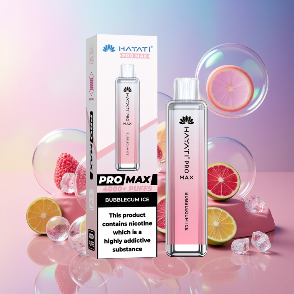 Hayati Pro Max 4000 Puffs Einweg-Vape Bubblegum Eis – 1400mAh Akku, 2ml Tank, 10ml Nachfüllung, Schweiz Großhandel