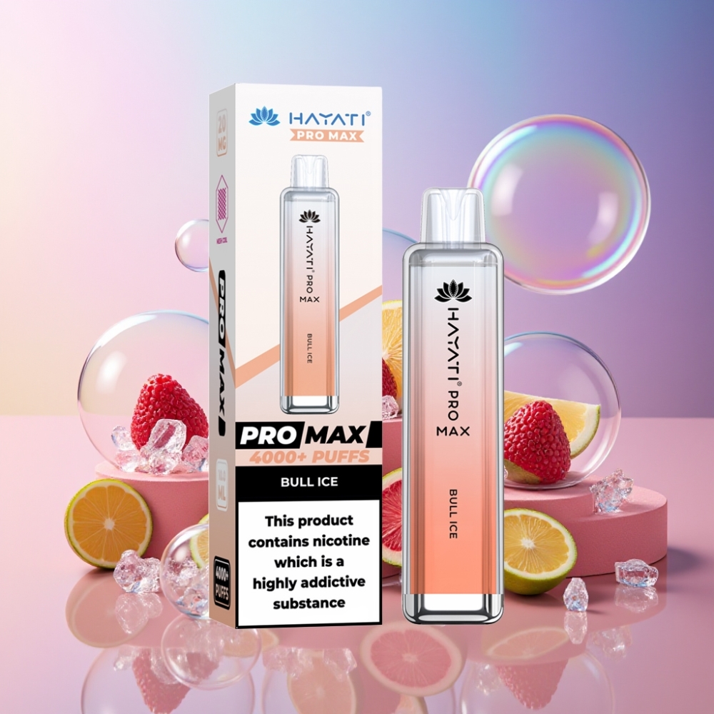 Hayati Pro Max 4000 Puffs Einweg-Vape Bull Ice – 1400mAh, 2ml/10ml Tank, TPD-konform, Schweiz Großhandel