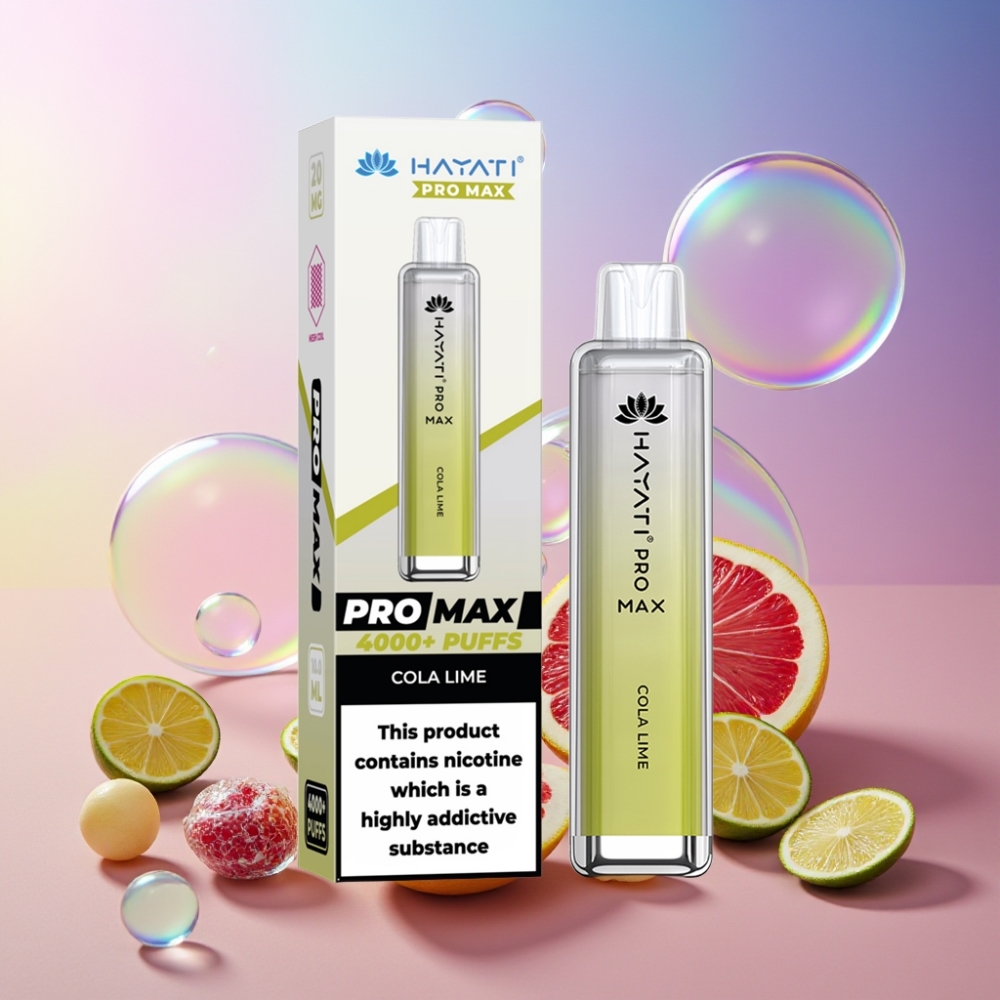 Hayati Pro Max 4000 Puffs Einweg-Vape Cola-Limette – 2ml Tank, 1400mAh Akku, 4000 Züge, Schweiz Großhandel