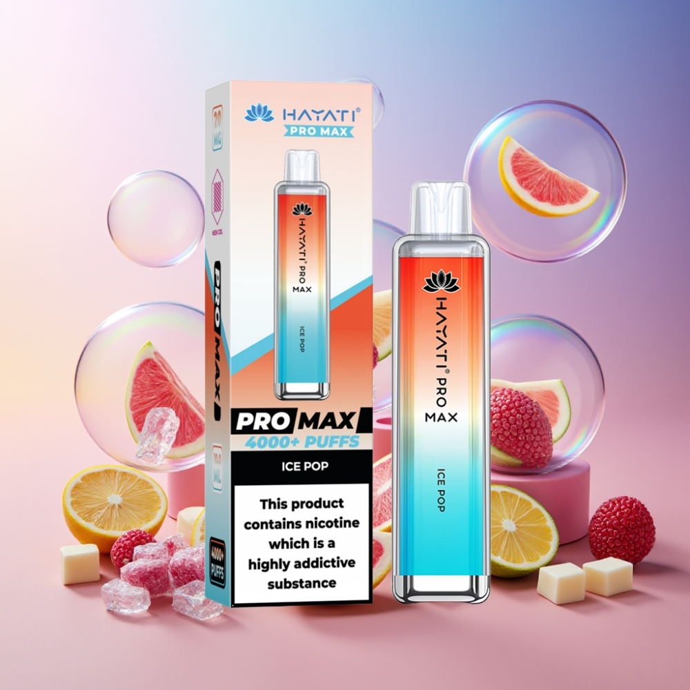 Hayati Pro Max 4000 Puffs Einweg-Vape Eis-Pop – 2ml Tank, 1400mAh, 1.1 Ohm Dual Mesh Coil, Schweiz Großhandel